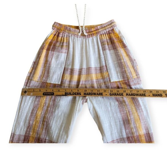 L*Space Cream Plaid Stretch-Waist Pants XS - Picture 9 of 11